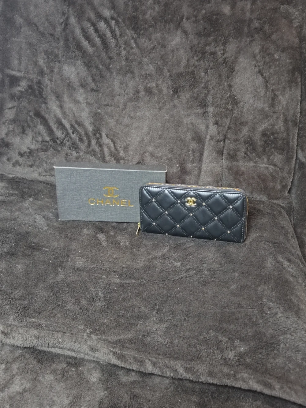 CHANEL Black Patent Quilted Tote with Gold Hardware
